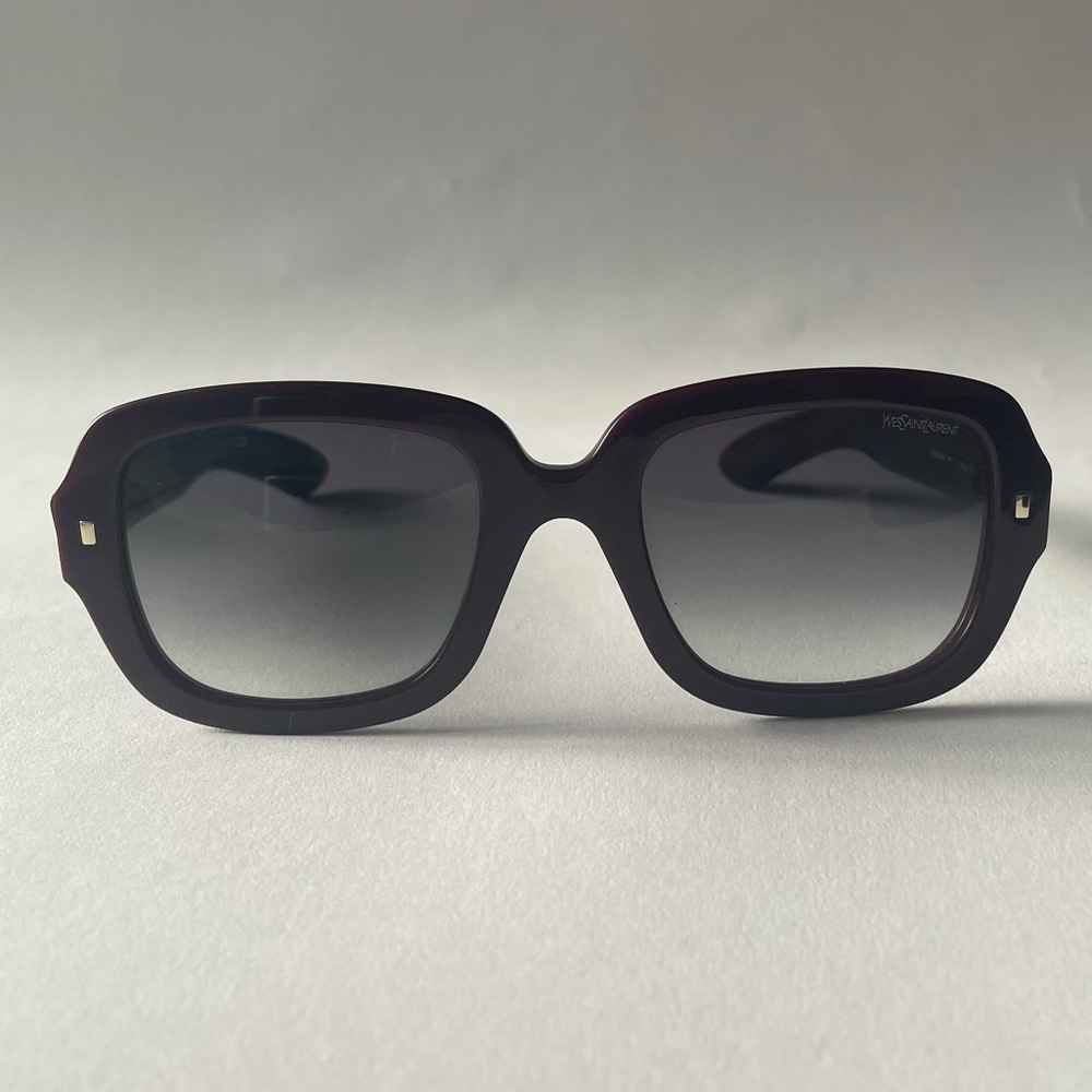 Yves Saint Laurent dark purple square sunglasses